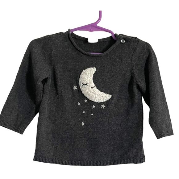 3/$15 H&M Children's Moon Grey Girls Baby Top 6-9 Months - Picture 1 of 8